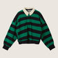 LOVEFINN - Amerie Rugby Stripe Top - Navy Green