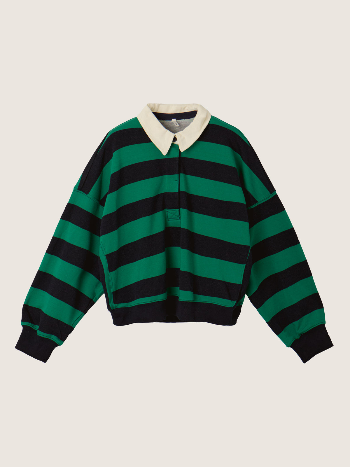 LOVEFINN - Amerie Rugby Stripe Top - Navy Green