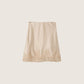 LOVEFINN - Satin Lace Trim Miniskirt - 