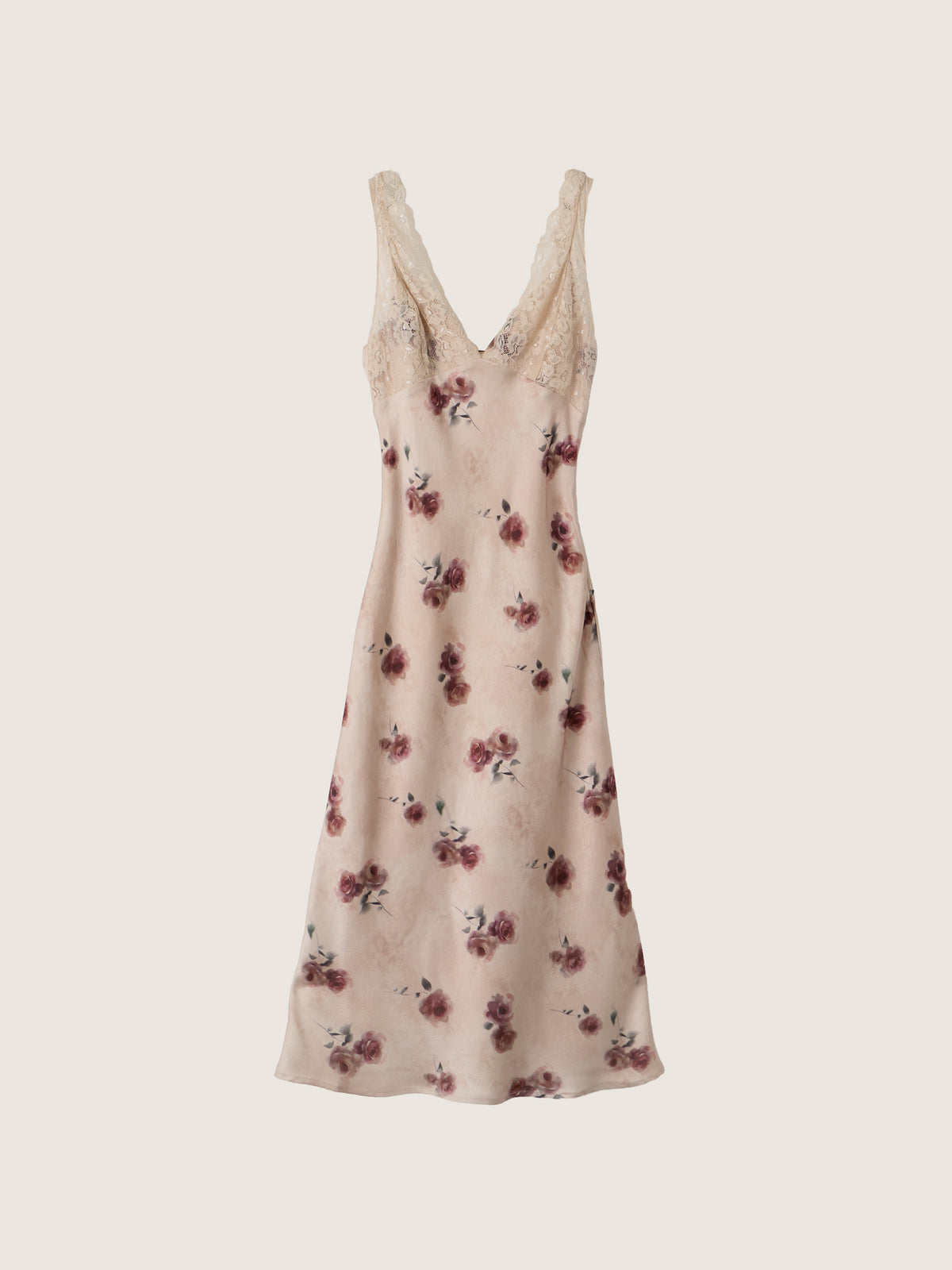 LOVEFINN - Floral Satin Dress - 