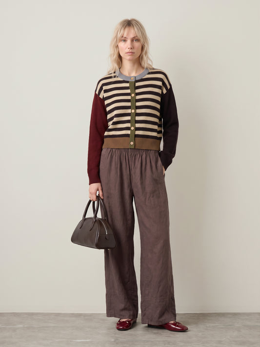 LOVEFINN - Stripe Mix Cardigan - 