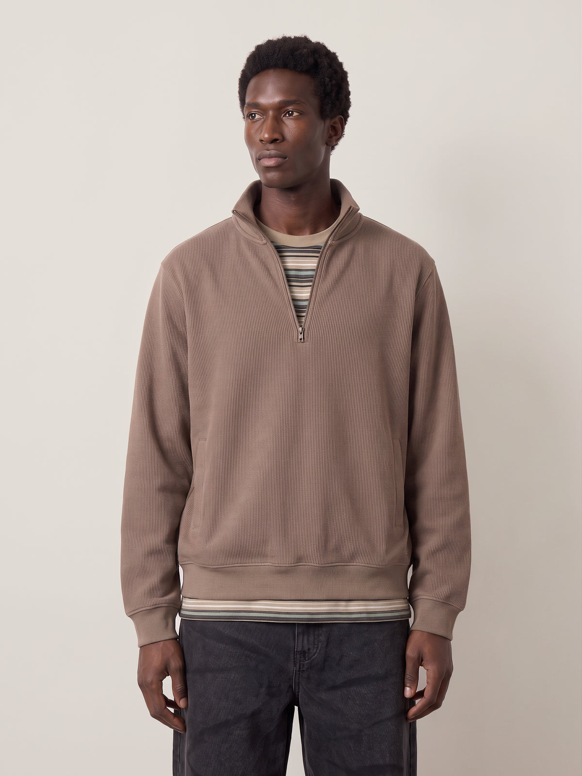 Chenille Quarter-Zip Pullover