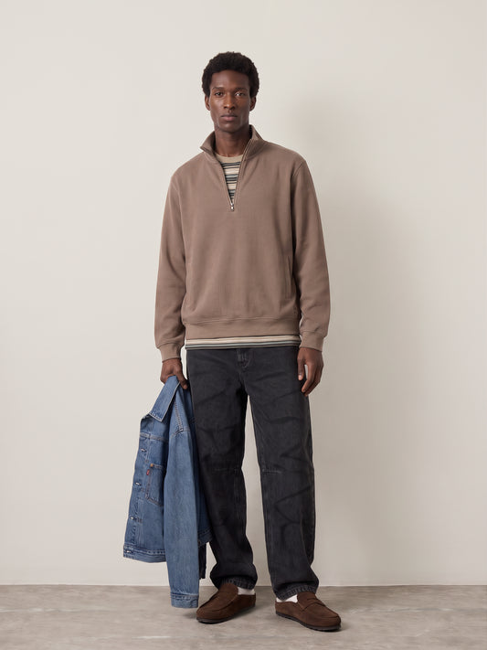 Chenille Quarter-Zip Pullover