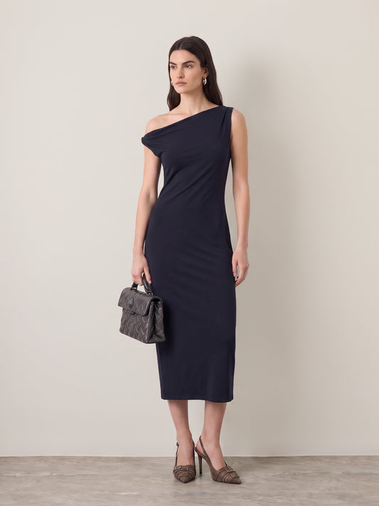 LOVEFINN - Off Shoulder Maxi Dress - Navy