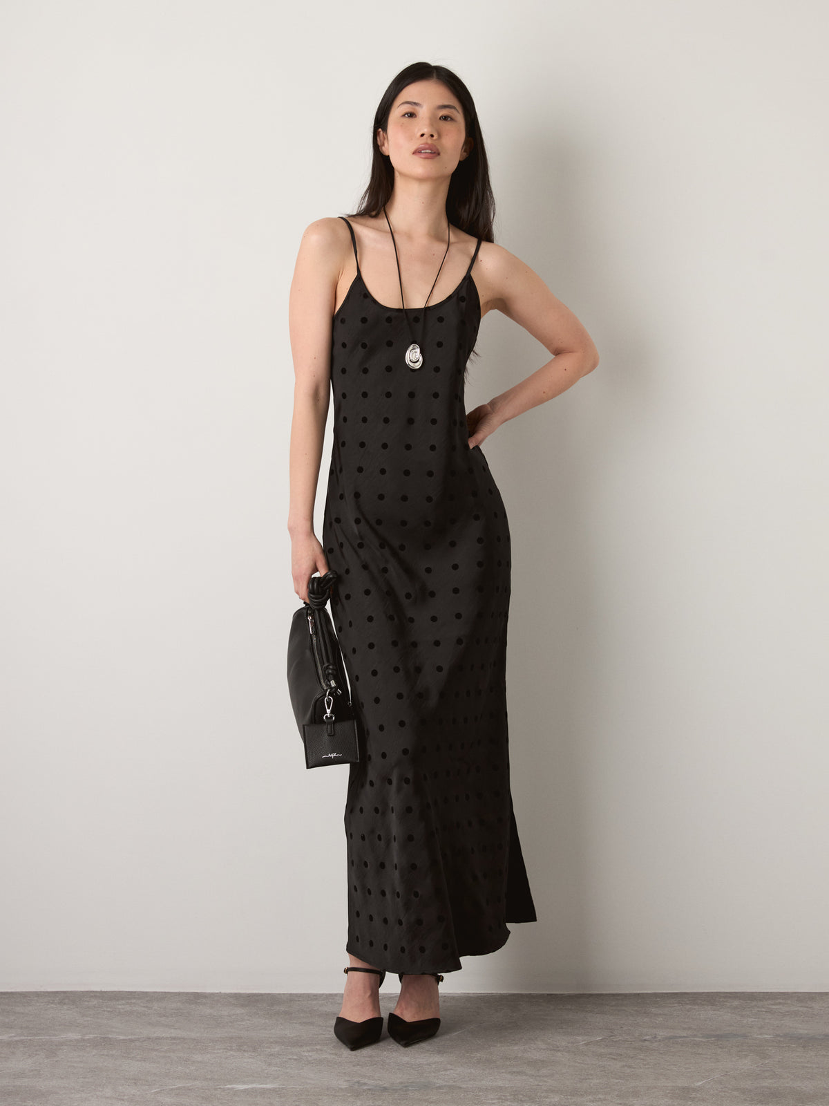 MONK & LOU - Tata Slip Dress - Black Dot