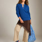 MONK & LOU - Neda Henley Sweater - Blue Water