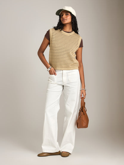 MONK & LOU - Gretta Double Pocket Pants - White Cream