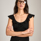 MONK & LOU - Lilith Ruffle Top - Black