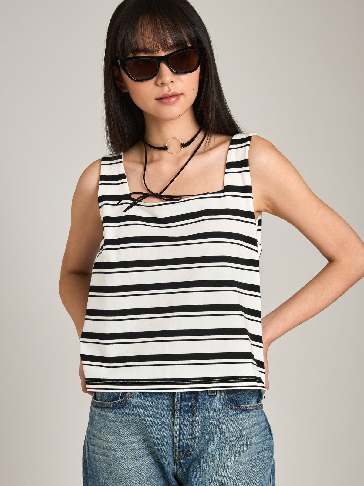 MONK & LOU - Morri Square Neck Shell - 
