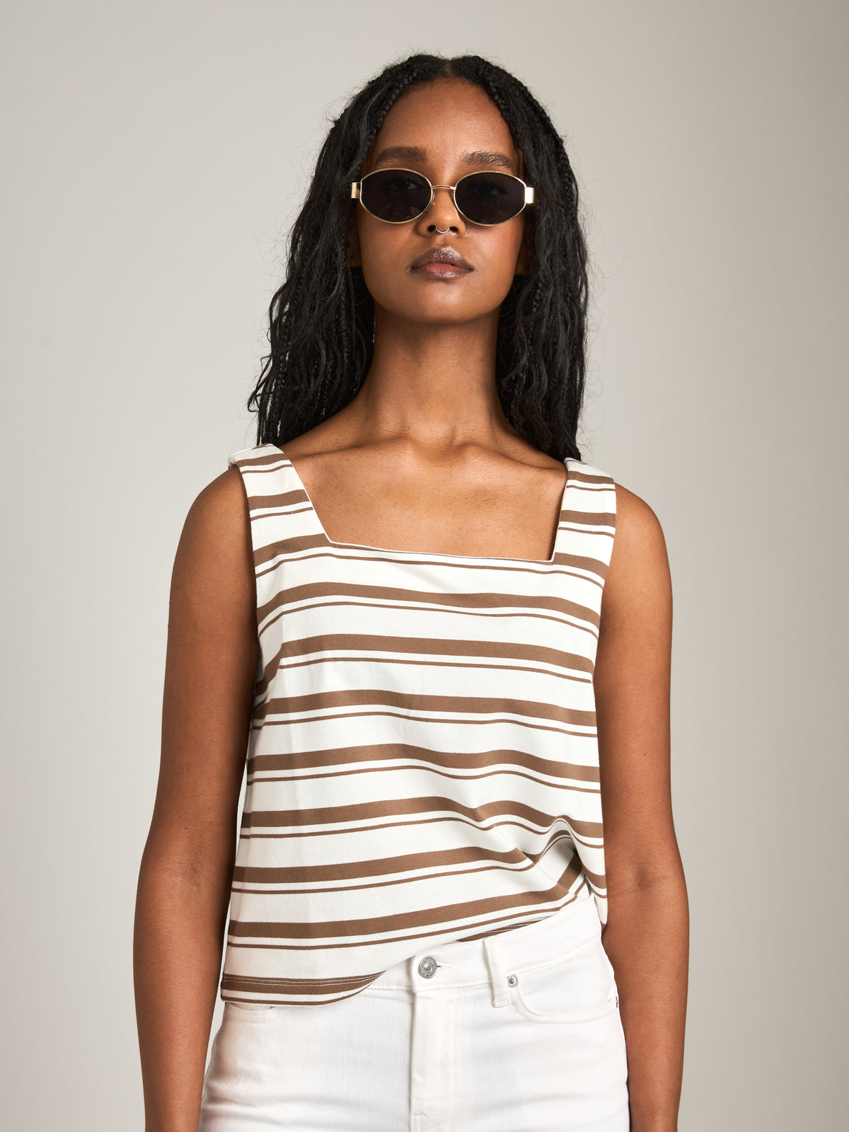 MONK & LOU - Morri Square Neck Shell - 