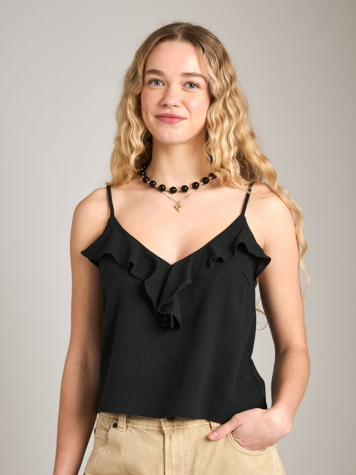 MONK & LOU - Sabrina Ruffle Tank Top - 
