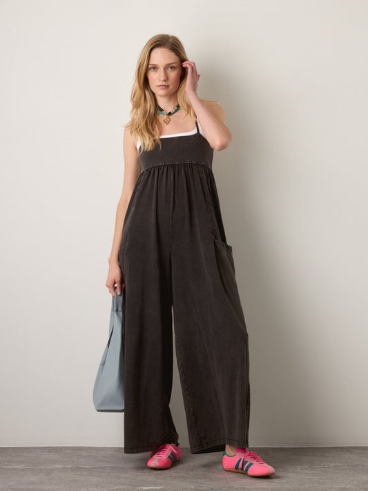 FREE PEOPLE - Hot Shot Strappy Onesie - Black