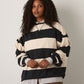 FREE PEOPLE - Classic Striped Oversized Crewneck Sweatshirt - 