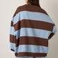 FREE PEOPLE - Classic Striped Oversized Crewneck Sweatshirt - 