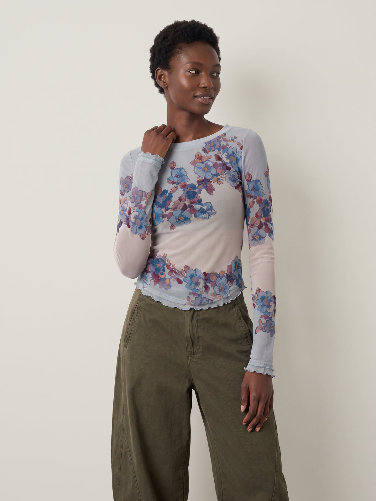 FREE PEOPLE - Lilly Printed Longsleeve Top - 