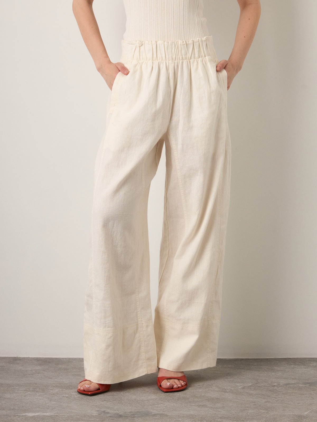 FREE PEOPLE - Day's End Linen Pull On Pant - 