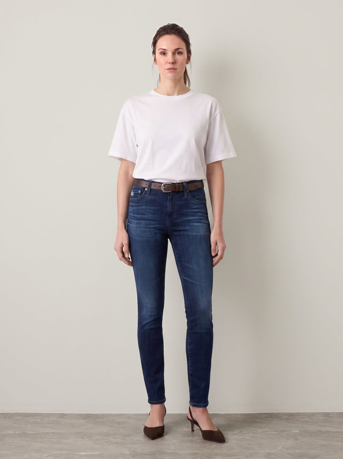 AG - Mari Midrise Slim Straight Leg Jeans - 5 Years Blue Essence - 