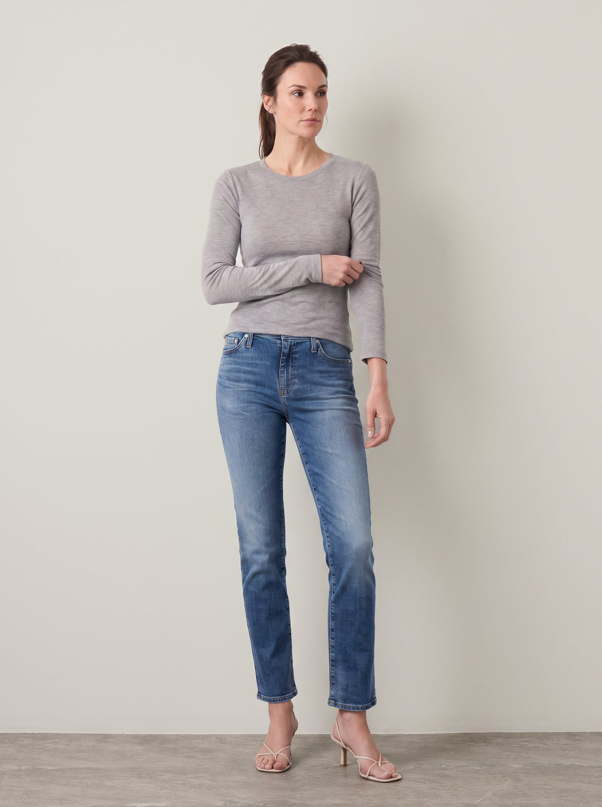 AG - Mari Midrise Slim Straight Leg Jeans - 15 Year Shoreline - 