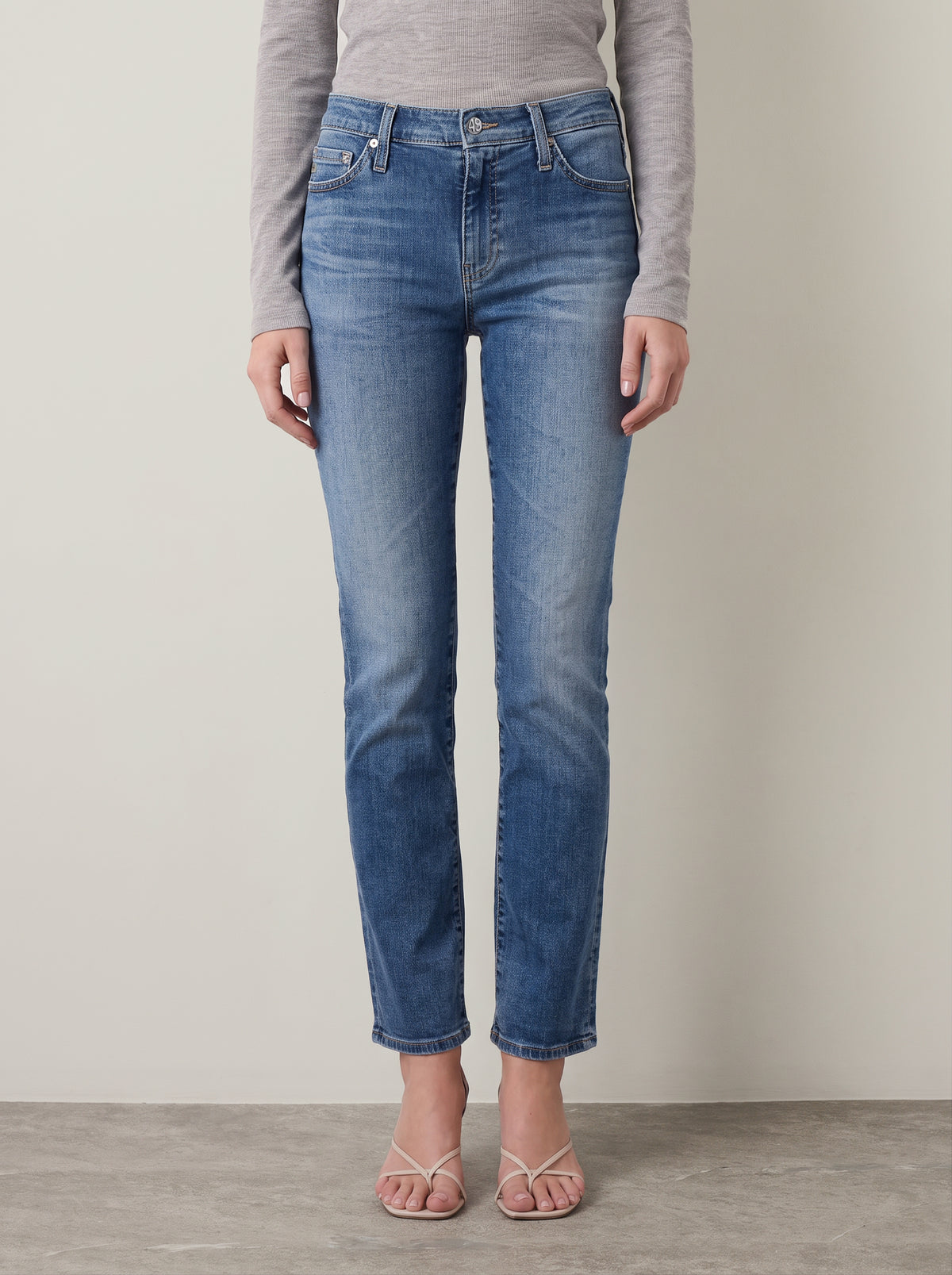AG - Mari Midrise Slim Straight Leg Jeans - 15 Year Shoreline - 