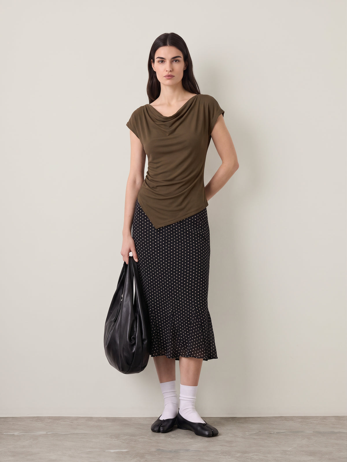 LOVEFINN - Ruffled Polka Dot Skirt - 