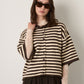 LOVEFINN - Kelsey Stripe Three-Quarter Sleeve Striped Cardigan - 