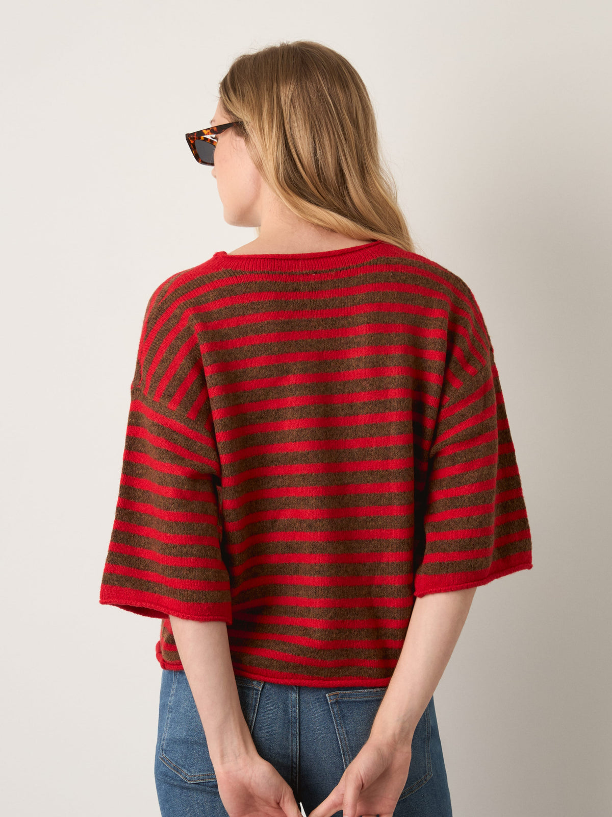 LOVEFINN - Kelsey Stripe Three-Quarter Sleeve Striped Cardigan - 