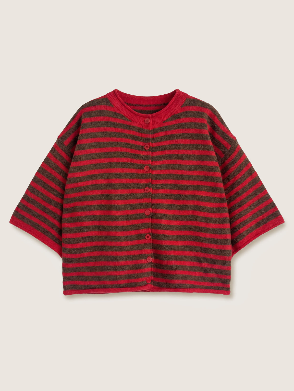 LOVEFINN - Kelsey Stripe Three-Quarter Sleeve Striped Cardigan - 