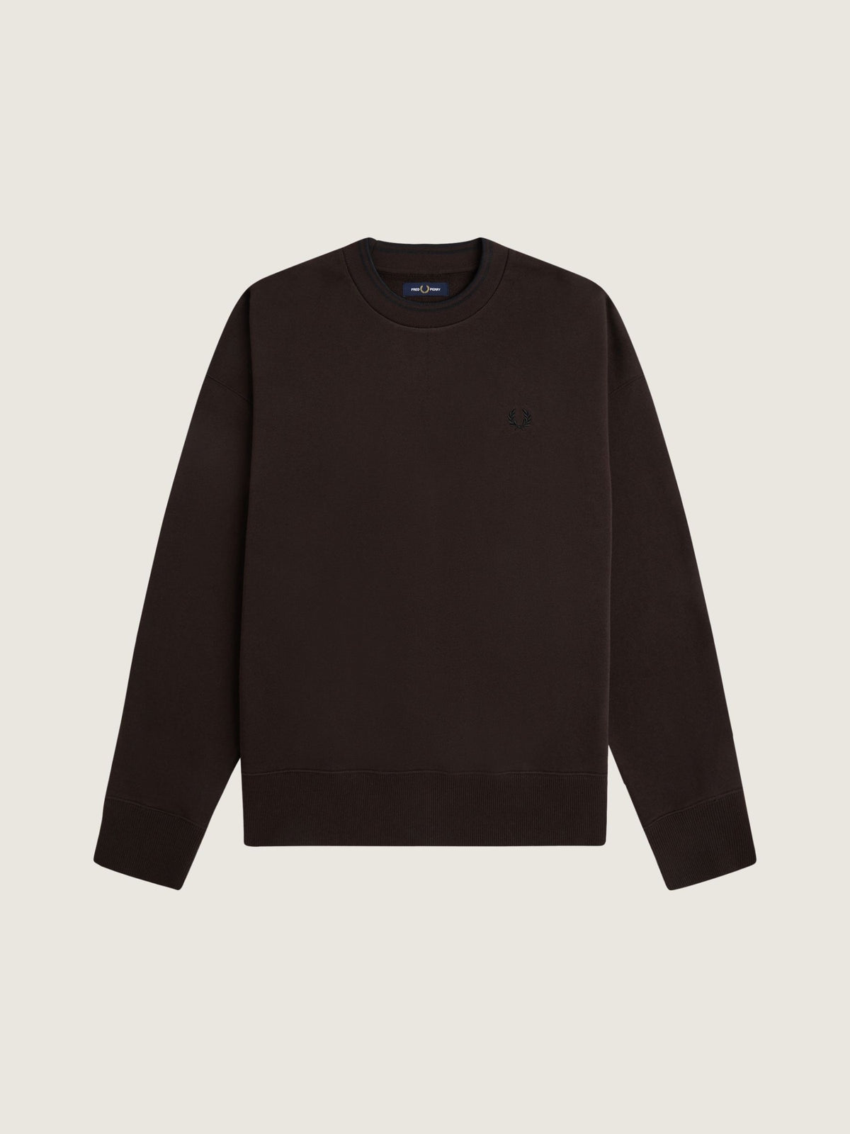 FRED PERRY - Oversized Tipped Sweatshirt - Rich Brown