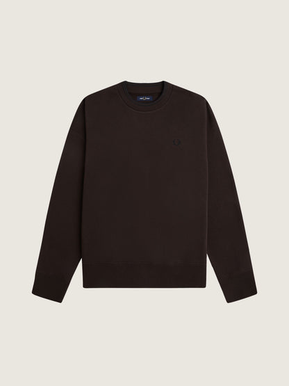 FRED PERRY - Oversized Tipped Sweatshirt - Rich Brown