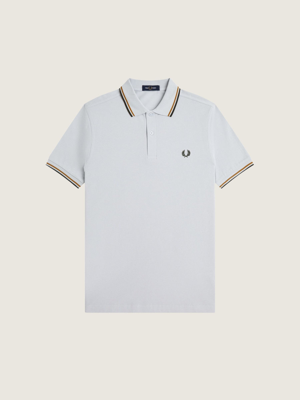 FRED PERRY - Twin Tipped Fred Perry Shirt - Dusky Blue / Dark Caramel / Night Green