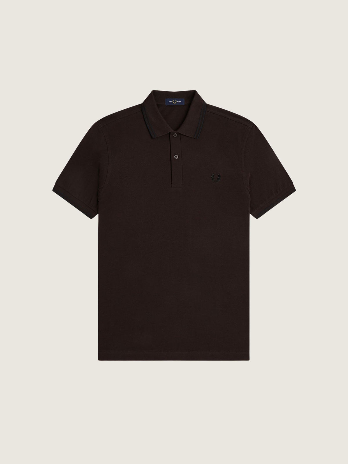 FRED PERRY - Twin Tipped Fred Perry Shirt - Rich Brown / Black