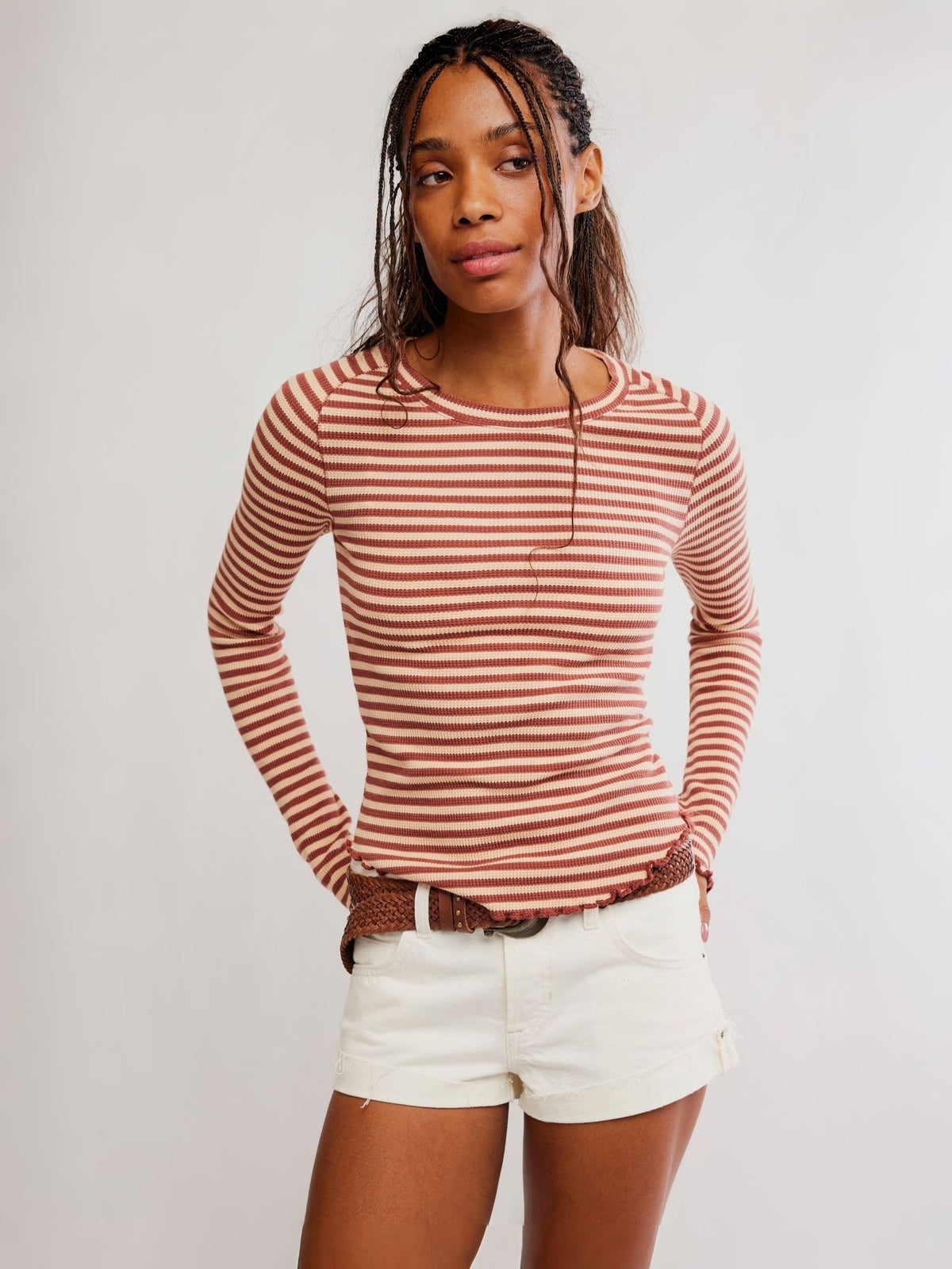 FREE PEOPLE - Easy Does It Striped Longsleeve Top - 