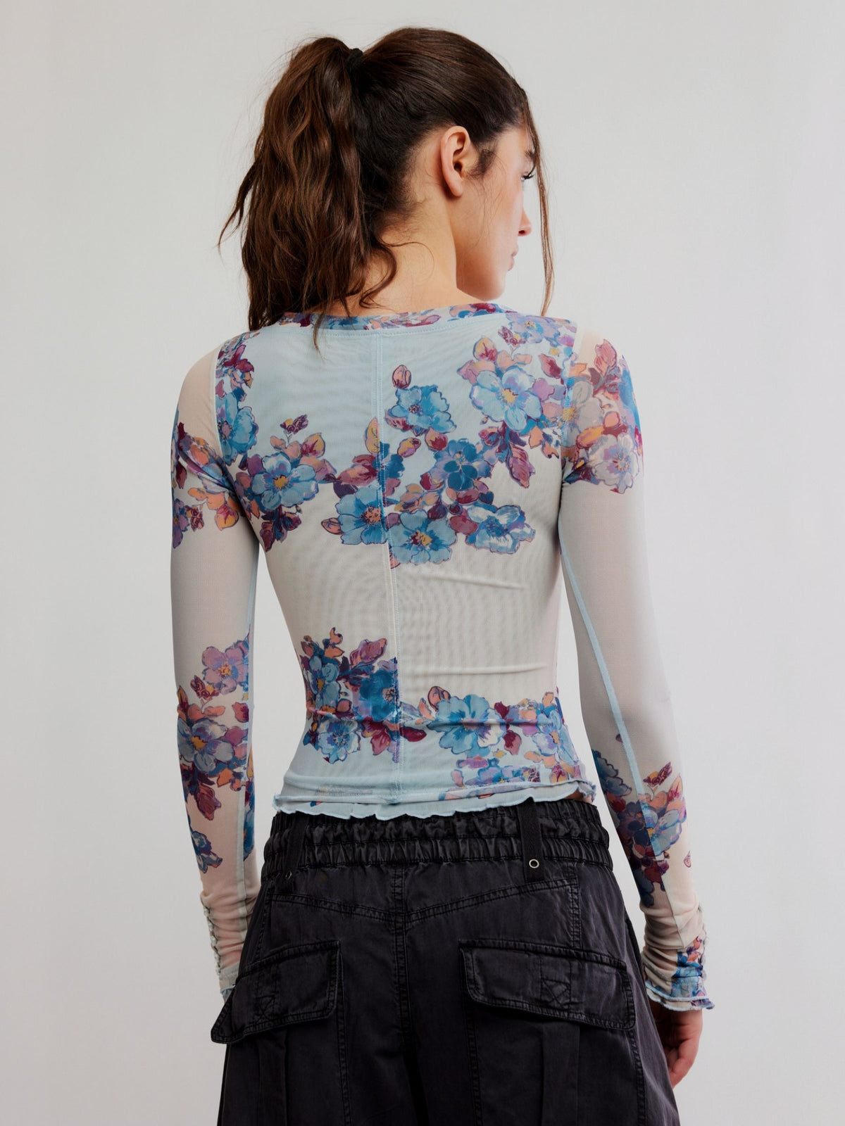 FREE PEOPLE - Lilly Printed Longsleeve Top - 