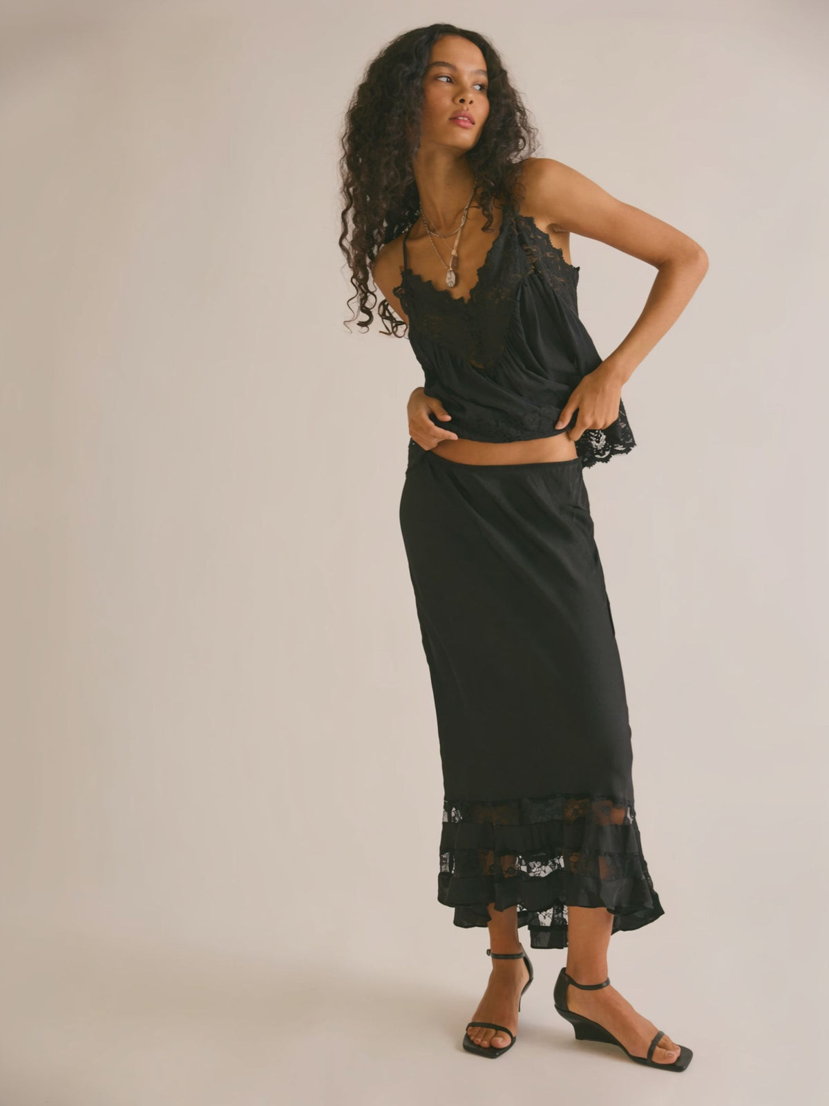 FREE PEOPLE - Long Lost Lover Slip Skirt - 