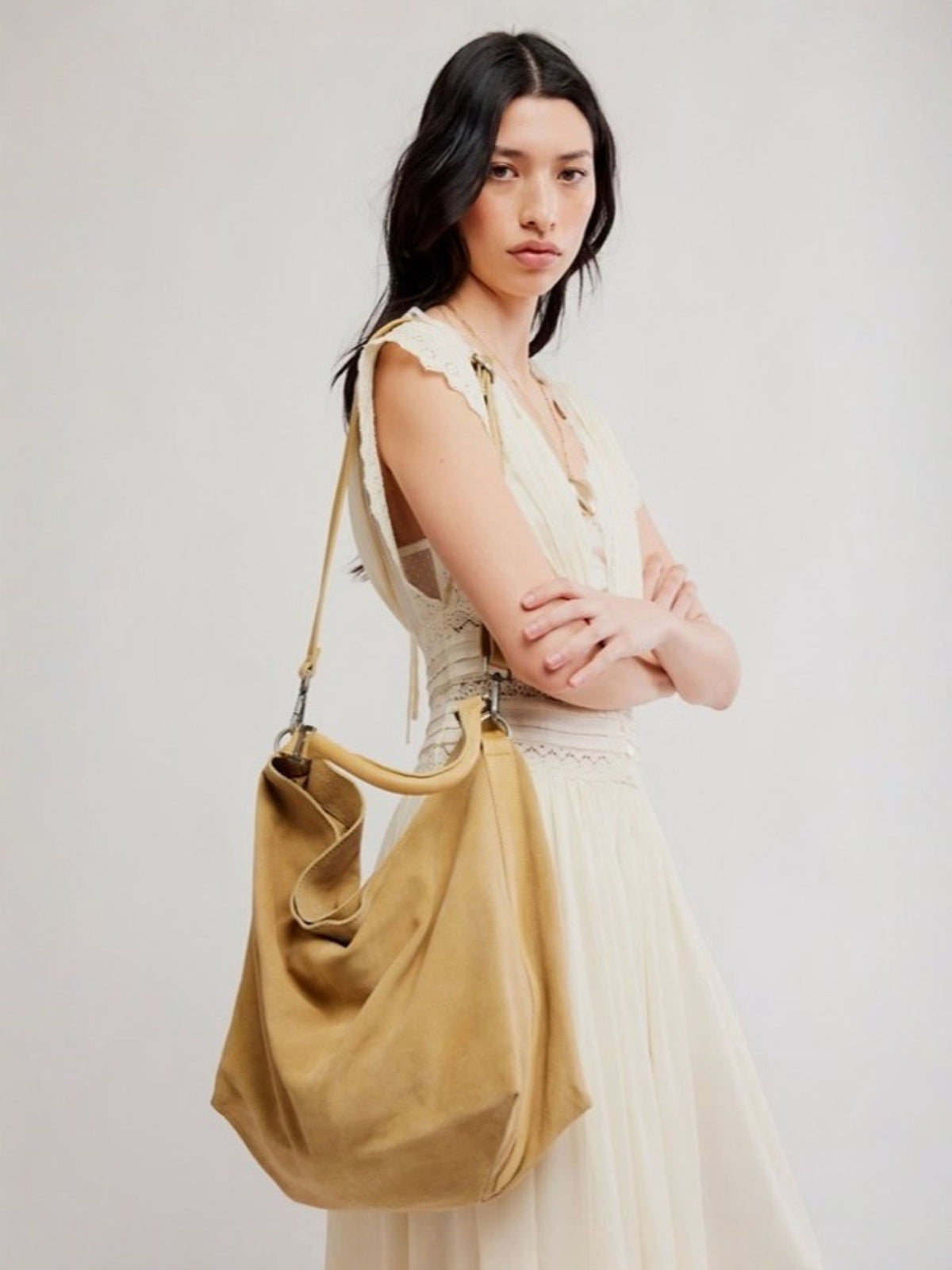 FREE PEOPLE - Suzie Suede Slouch Tote Bag - 