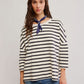 FREE PEOPLE - Two Sense Striped Longsleeve T-shirt - 