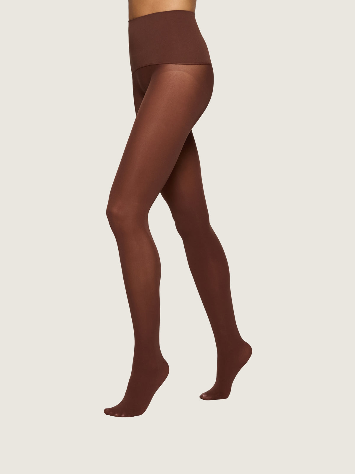 HUE - Yoga Waist Tights - Brown