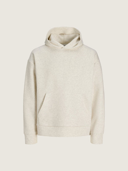 JACK & JONES - Barron Interlock Hoodie - White Melange