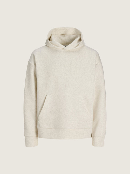 JACK & JONES - Barron Interlock Hoodie - White Melange