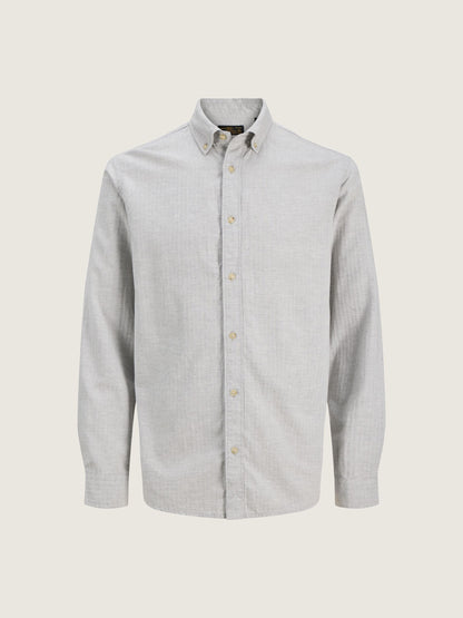 JACK & JONES - Premium Harvey Longsleeve Shirt - Light Grey Melange