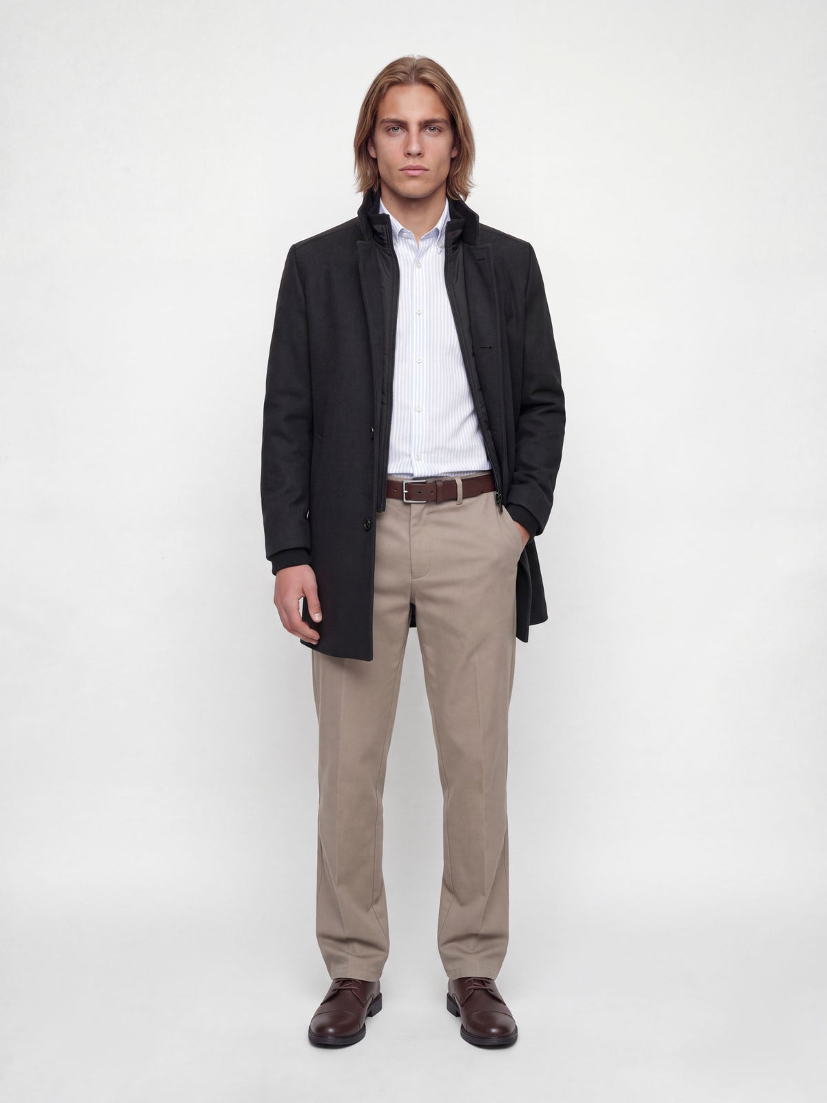 JACK & JONES - Melton Wool-Blend Coat - 