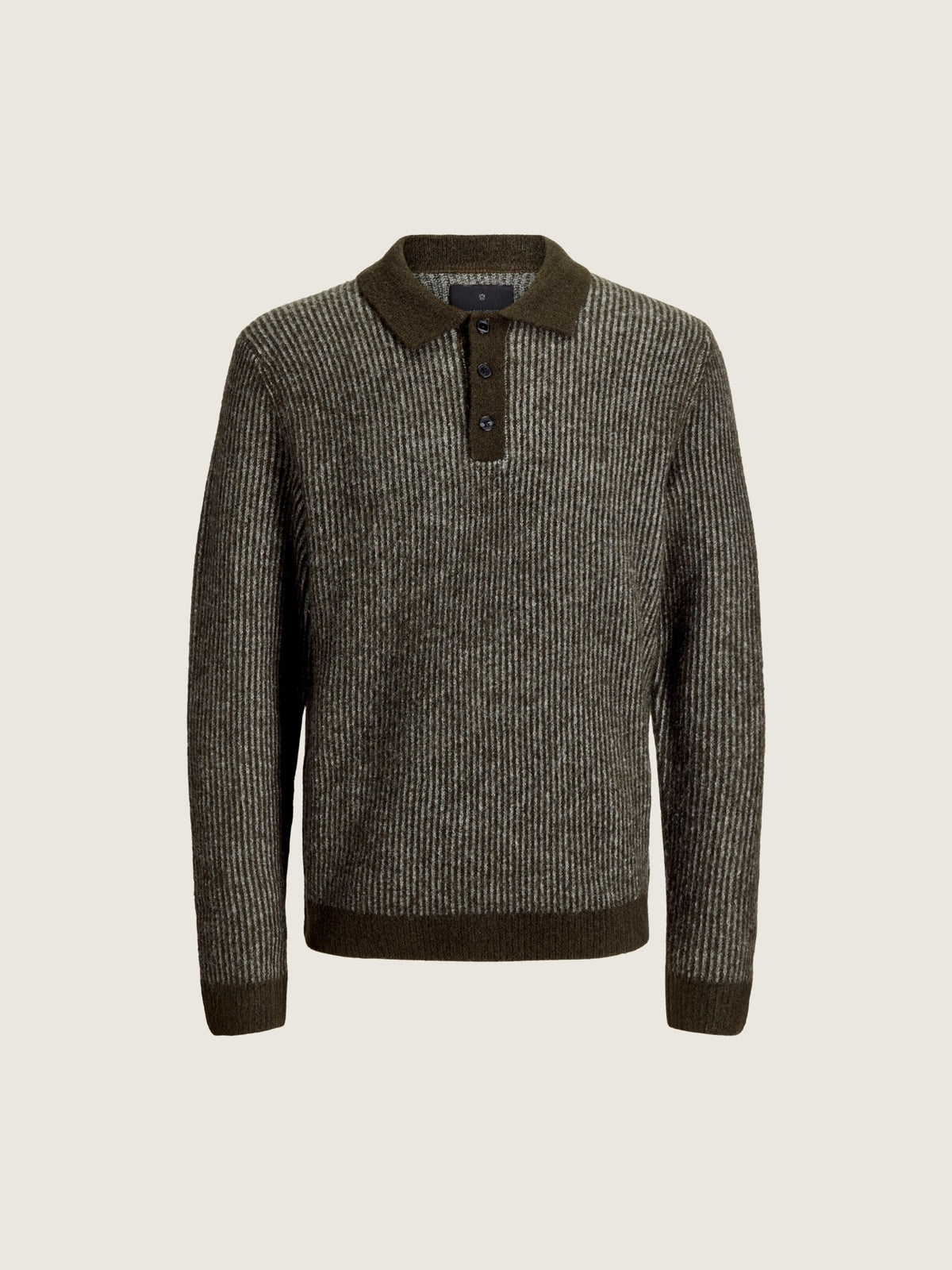 JACK & JONES - Premium Simon Souffle Polo Sweater - Forest Night Plaided