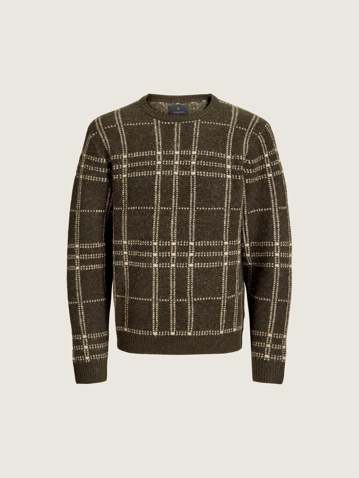 JACK & JONES - Premium Simon Souffle Sweater - Forest Night Check