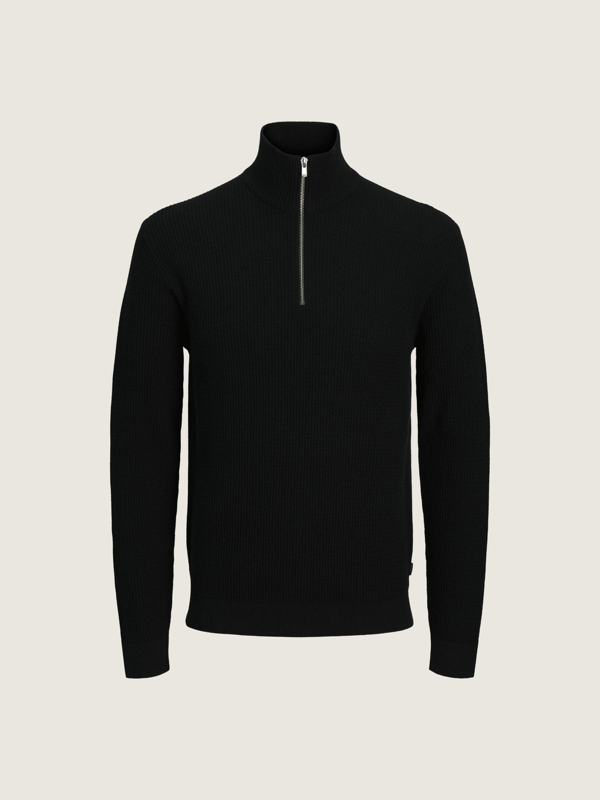 JACK & JONES - Stanley Half Zip Pullover Sweater - Black