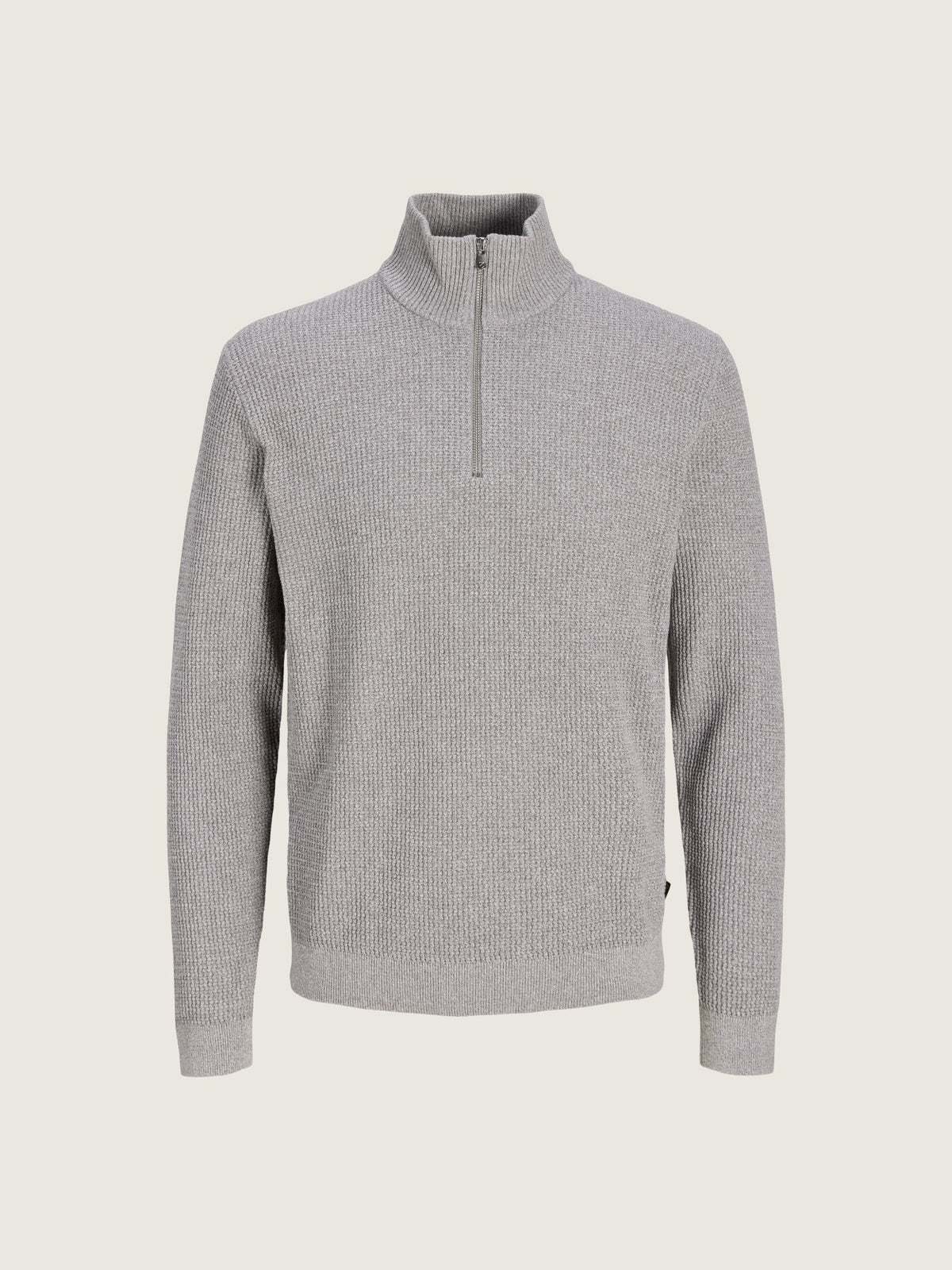 JACK & JONES - Stanley Half Zip Pullover Sweater - Charcoal Gray Twist