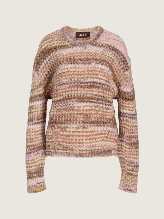JJXX - Simone Space Dye Crewneck Sweater - Green Moss / Multi Space Dye