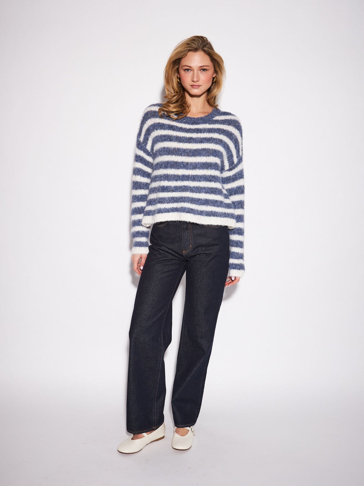 JOHN & JENN - Carmen Striped Crewneck Sweater - 