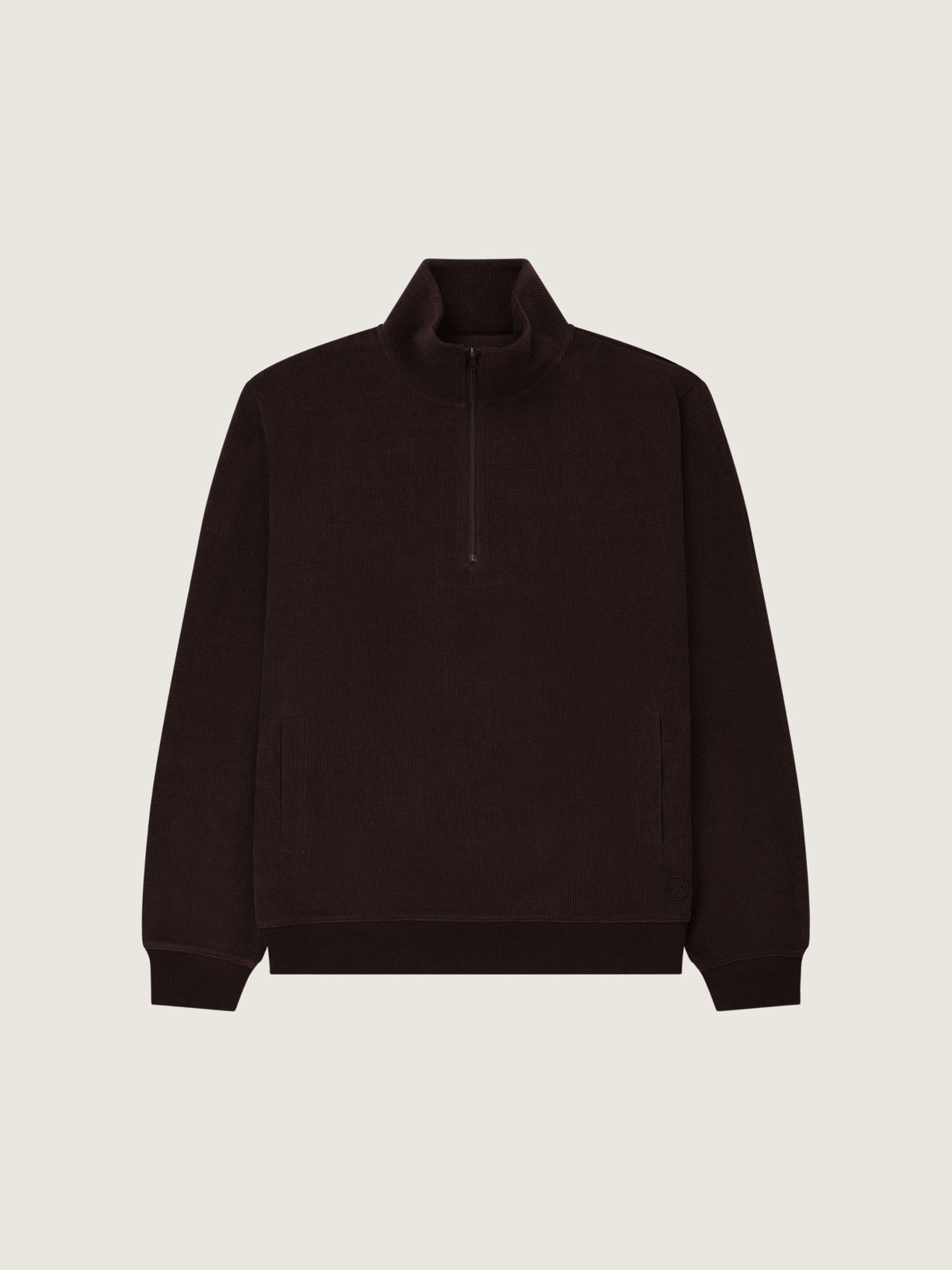 KUWALLA - Chenille Quarter-Zip Pullover - Brown