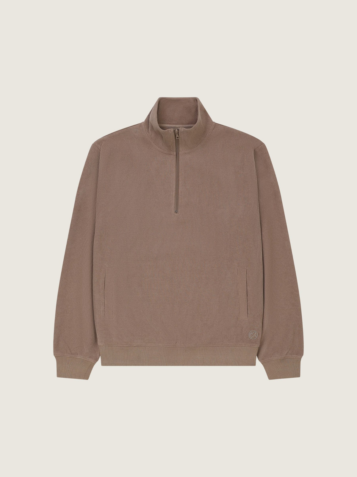 KUWALLA - Chenille Quarter-Zip Pullover - Taupe