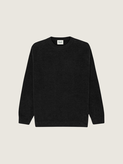 KUWALLA - Textured Knit Crewneck Pullover - Black